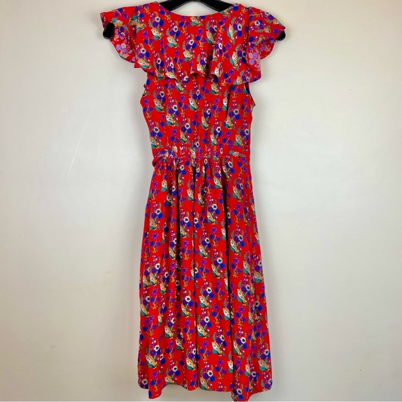 MAEVE • Sz. 0 Rosalia red floral wrap dress - Picture 7 of 10